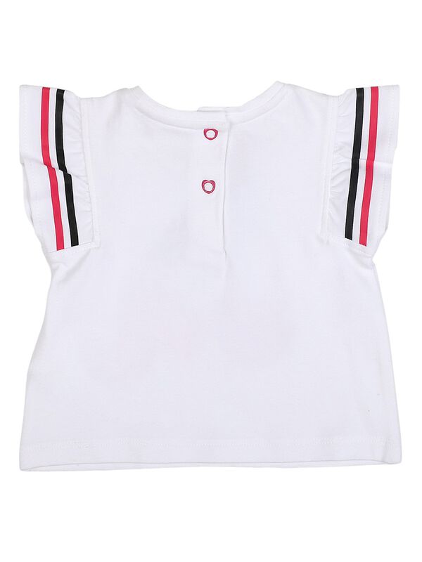Girls White Short Sleeve Knitted T- Shirt image number 1